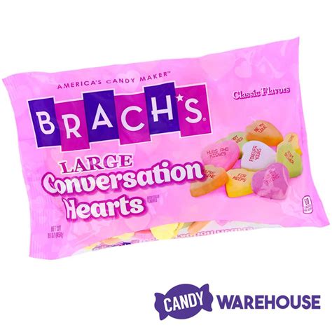 Brachs Large Conversation Hearts Candy 16 Ounce Bag Candy Warehouse
