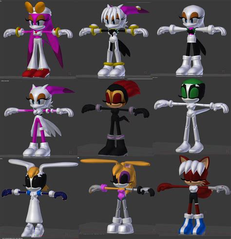 Sonic Girl Models Update Again Xd By Darkhedgehog23 On Deviantart