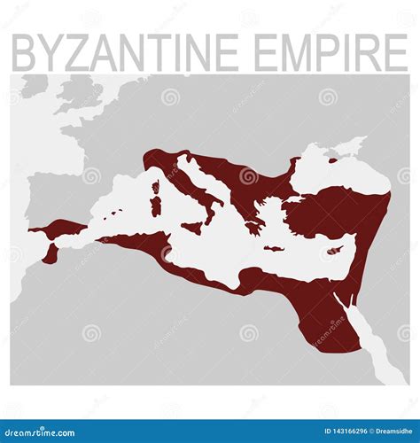 Map Of Byzantine Empire Year 814 Cartoon Vector