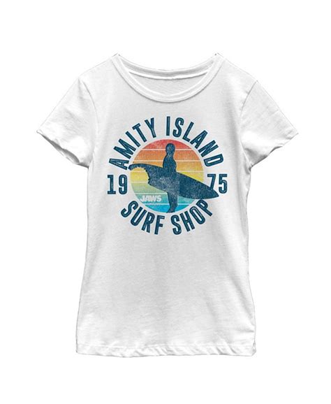 Nbc Universal Girls Jaws Retro Amity Island Surf Shop Child T Shirt