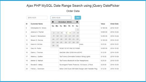 Query Data From Database Using Date Range In Phpmysql Free Source