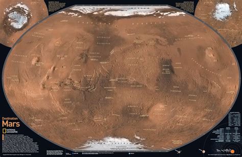 Mars Physical Wall Map By National Geographic Mapsales
