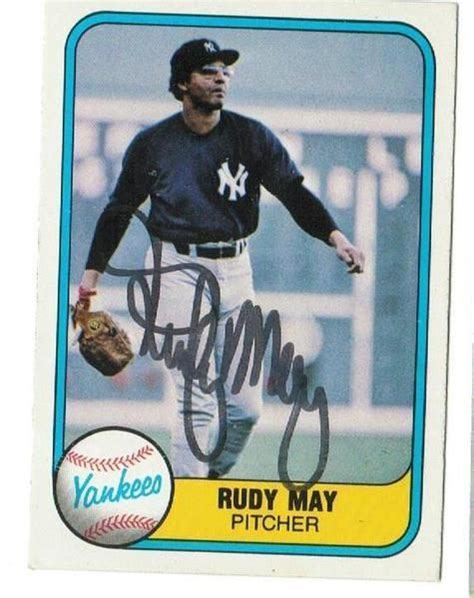 Rudy May New York Yankees Autographed 1981 Fleer Card New York