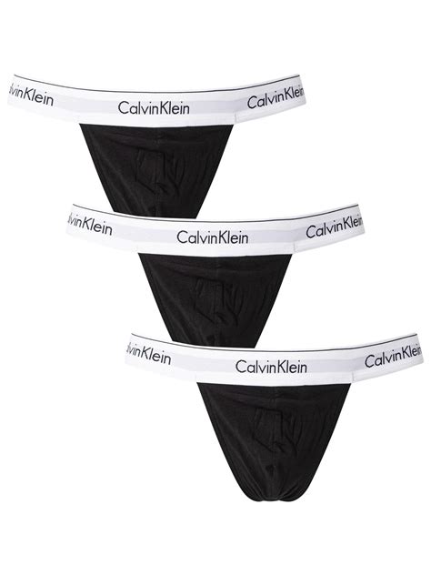 Calvin Klein Pack Modern Cotton Stretch Thongs In Black For Men Lyst