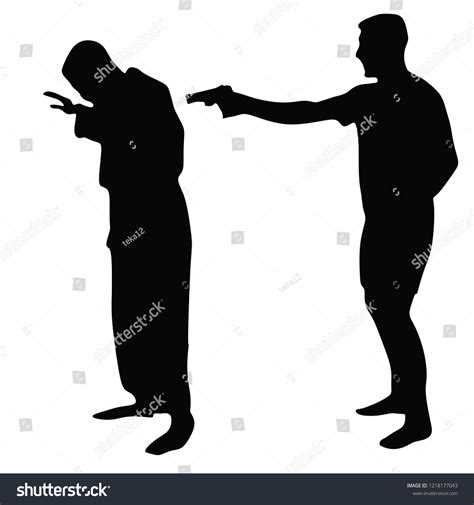 Self Defense Battle Vector Silhouette Illustration Stock Vektorgrafik