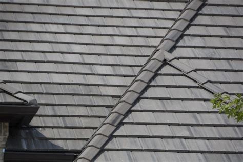 Flat Roof Tile Concrete Black Smooth Windsor Charcoal Crown