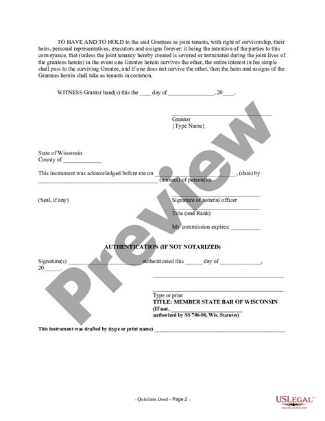 Wisconsin Quitclaim Deed From Individual To Husband And Wife Quit