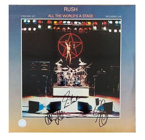 Rush All The Worlds A Stage Album Signed Getty Lee Alex Lifeson