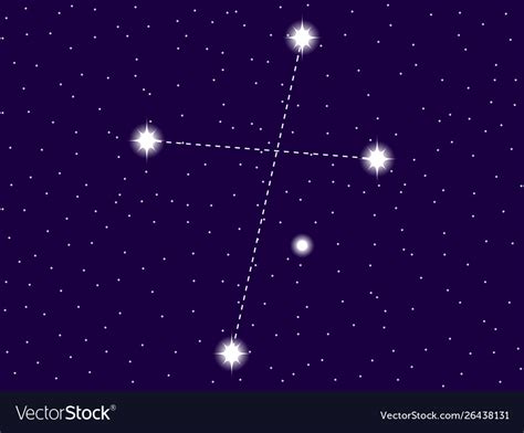 Crux Constellation Starry Night Sky Zodiac Sign Vector Image