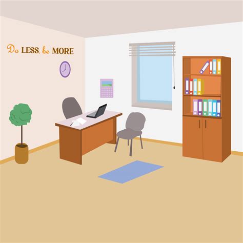 Simple Office Vector Illustration With Office Interior Masterbundles