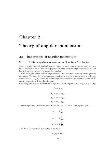 Chapter 2 Theory Of Angular Momentum Condensed Matter Theory