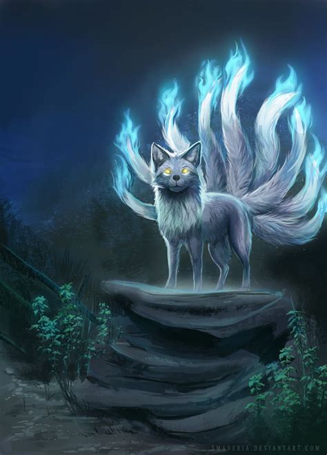 Kitsune by XMaveria | Cute fantasy creatures, Mythical creatures art