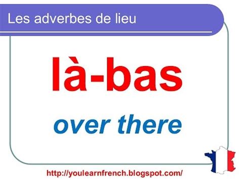 French adverbs of time (when?) 1. French Lesson 98 - Adverbs of place HERE THERE, etc...Les adverbes de lieu ICI LÀ LÀ-BAS ...