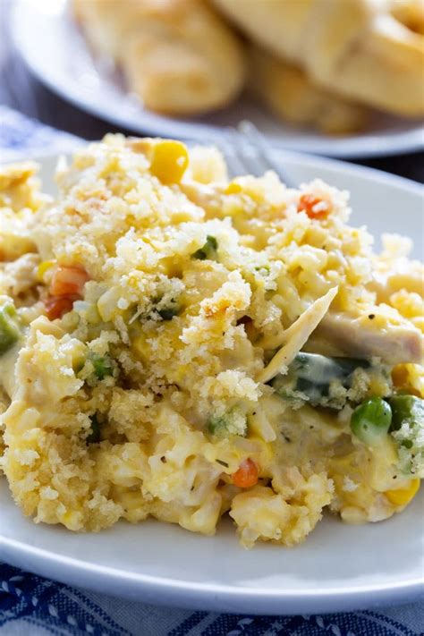 Our sour cream chicken recipe is the perfect dinner to serve on the dining table. Creamy Chicken and Rice Casserole with mixed vegetables ...