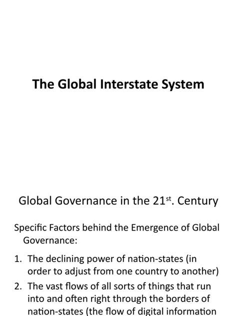 The Global Interstate System Pdf Globalization United Nations