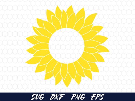 Sunflower Svg Circle Monogram Svg Sunflower Clipart Sunshine Etsy