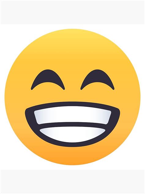 Joypixels Beaming Face Smile Emoji Poster For Sale By Joypixels
