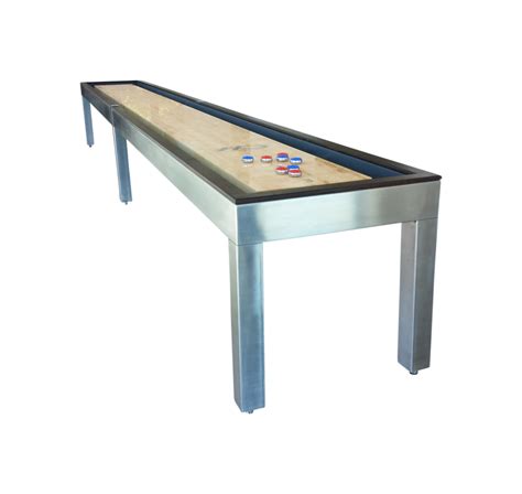 12 Brushed Stainless Steel Shuffleboard Table