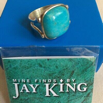 NEW GENUINE JAY KING TURQUOISE GEMSTONES STERLING SILVER WOMENS RING 6
