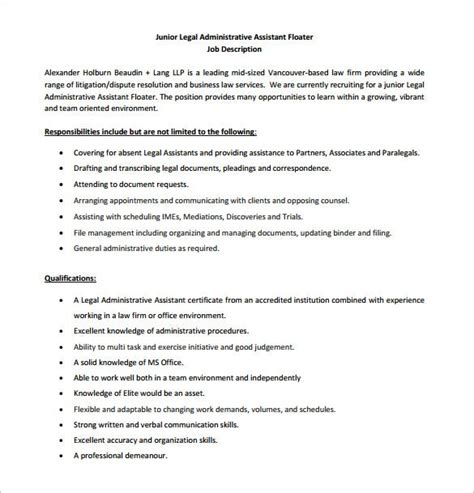 In order to ensure your professional resume will support your goals, use this administrative assistant associate job description to inform what you should highlight on your. Administrative Assistant Job Description Template - 10 ...