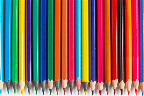 Detailed View Of Colored Pencils In A Row Flip 2019 Creative