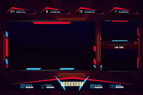Iron Twitch Overlay Template By Graphiqa On Envato Elements Twitch