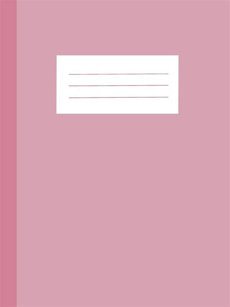 Pink Digital Notebook Cover Notizbuchdeckel Deckblatt Schule