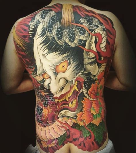 Great Fullback Hannya Tattoo Done By Artist Hajinirezumi Asian
