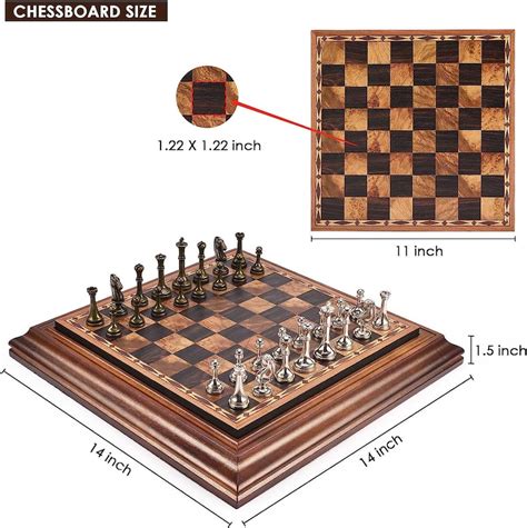 Metal Chess Set With Wooden Detachable 363648cm Board Etsy Australia