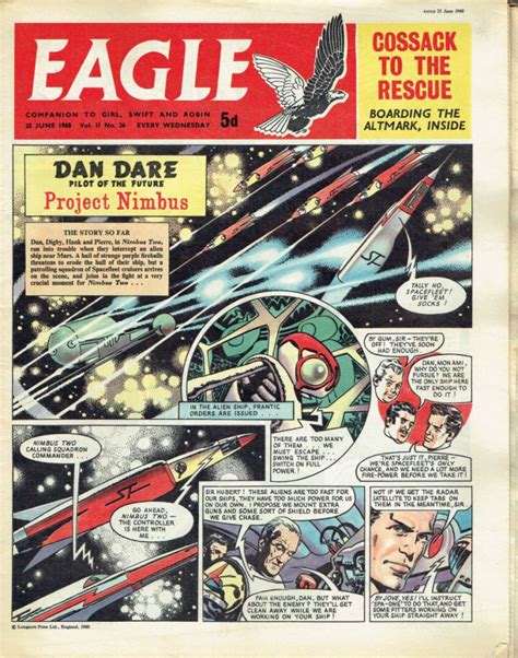 Eagle Uk Comic 25th June 1960 Dan Dare Tilleys