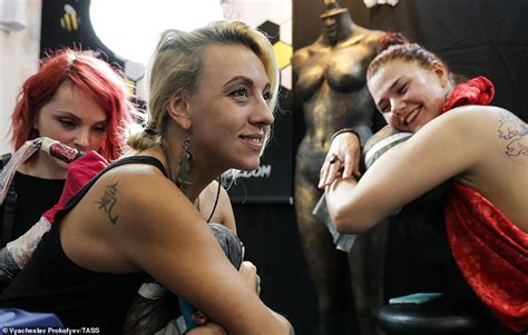 Tattoo Fans And Famous Artists Gather To Show Off Intricate Designs At A Moscow Tattoo