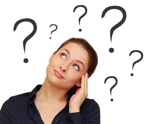 Thinking Woman With Question Marks Above The Head Isolated Tpg
