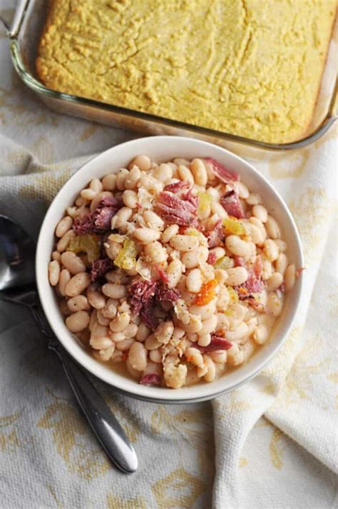 I served the beans with some grilled chicken and a side salad, but it would be just as delicious as your main course with some cornbread hot from the oven. Crock Pot Great Northern Beans - Southern Style - Savory With Soul