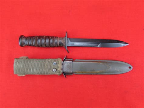 M3 Fighting Knife Camillus Cutlery Co Blade Marked Usm8 Scabbard