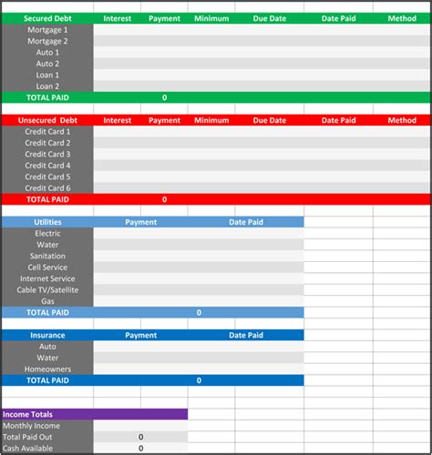 Did you find mistakes in interface or texts? 5 Free Bill Organizer Templates Printables • Free ...