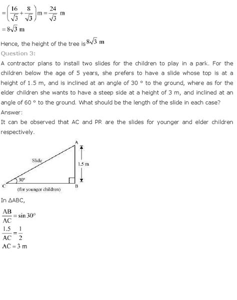 Ncert Solutions For Class 10th Maths Chapter 9 Some Applications Of