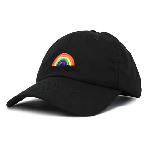 Dalix Dalix Rainbow Baseball Cap Womens Hats Soft Cotton Black