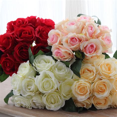 Custom sola wood flower bridal bouquets, boutonnieres, corsages, centerpieces and wedding collections. Wedding Bouquet Bouquet 10 Pieces Artificial Roses Flowers ...