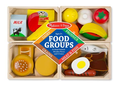 Melissa And Doug Food Groups 21 Hand Painted Wooden Pieces