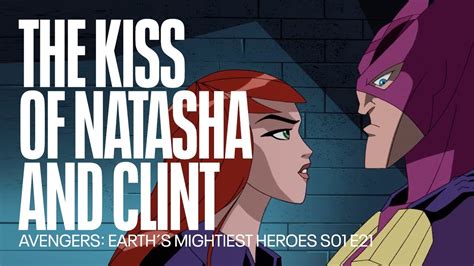 black widow and hawkeye kiss each other avengers earth´s mightiest heroes youtube