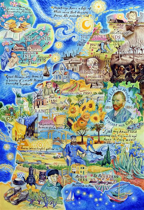 We shot the film with actors, and literally painted over it frame by frame. The life and works of Vincent van Gogh - a painted map