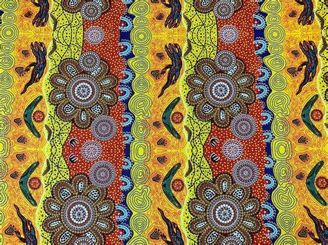 Australian Aboriginal Cotton Quilting Fabric By The Yard Mands Etsy