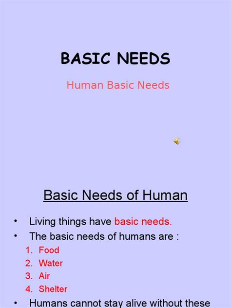 Human Basic Needs