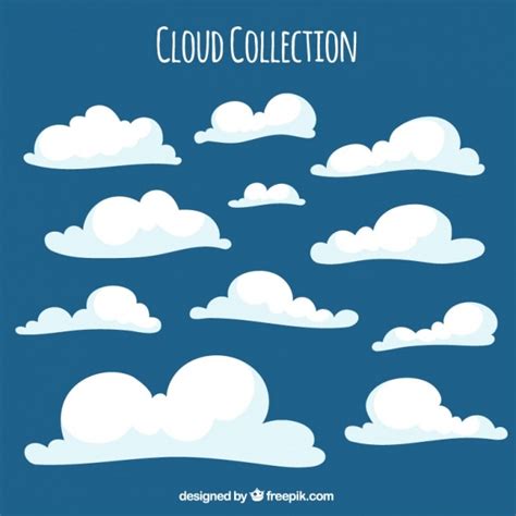 Cute White Fluffy Clouds Vector Free Download
