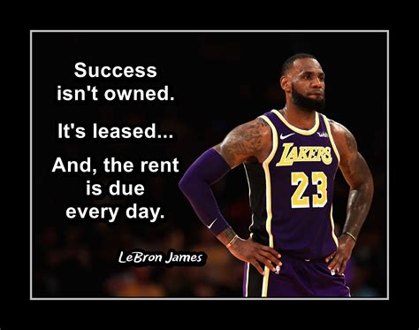 Inspirational Lebron James Basketball Success Quote Poster Wall Art