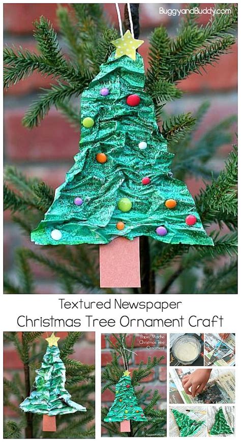 A Paper Christmas Tree Ornament Craft Is Shown