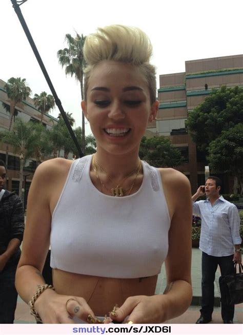 Mikey Miley Nipples Pokies Boobs Tits Whiteshirt