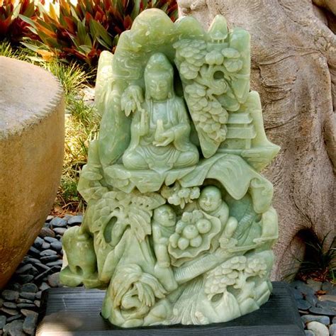 Kwan Yin Jade Statue Scene 140 Pounds Art 010
