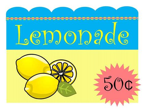 Lemonade Stand Signs Free Printable