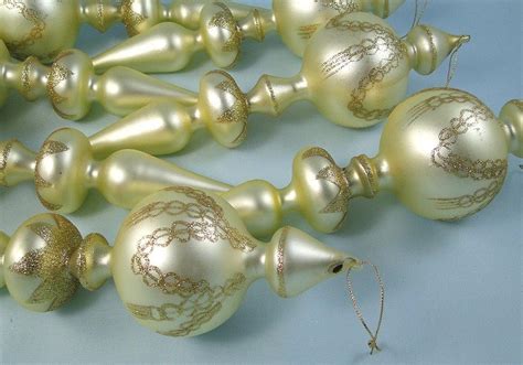 Gold Mercury Glass Finial Ornament Vintage Decorated From Fortune Gallery On Ruby Lane